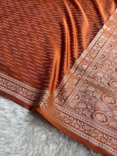 Rust Shades Tanchoi Motif Mashru Silk Saree MST-16