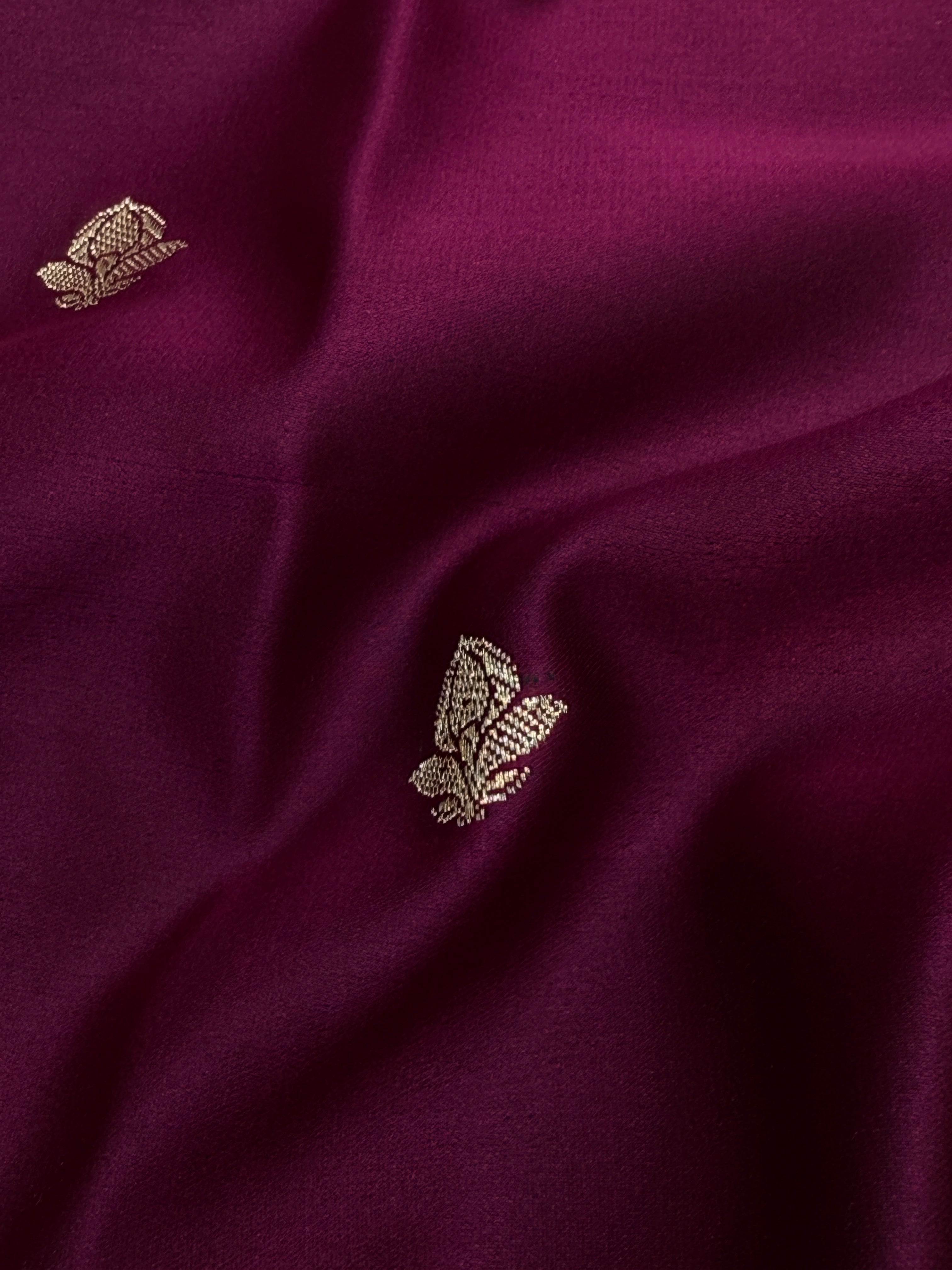 Wine Shades FloralBorder Mashru Silk Saree MSM 50