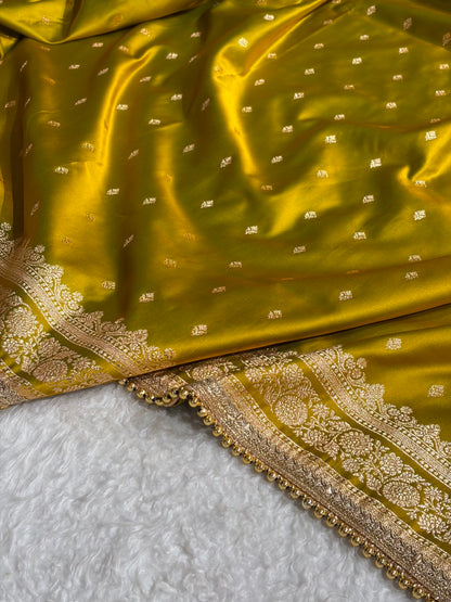 Liril Mehendi Booti Pattern With Gotta Patti Satin Katan Silk Saree SKGP51