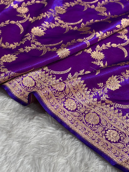Satin Silk Banarasi Jaal In Purple Shades SS18