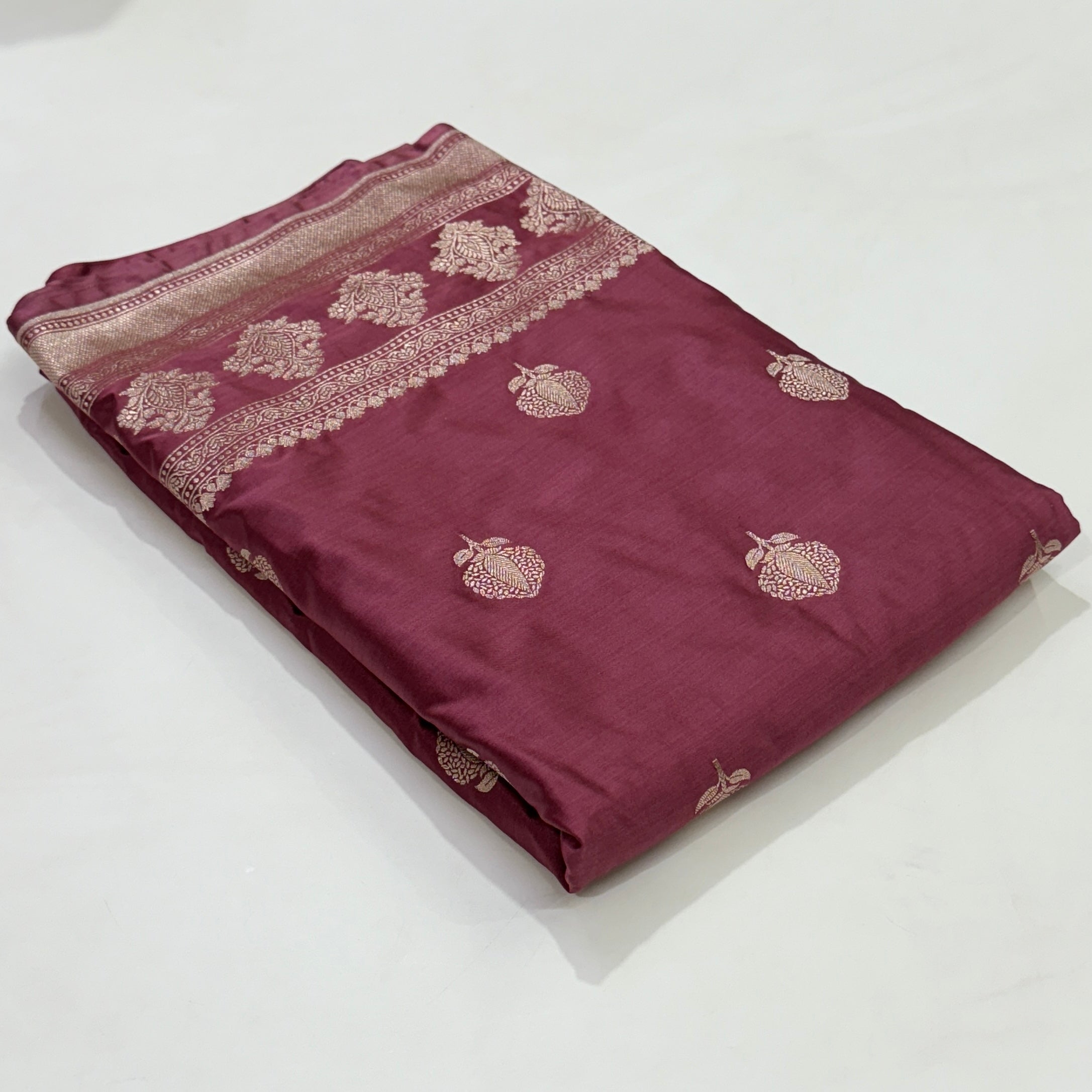 Banarasi Boota Mauve Mashru Silk Saree