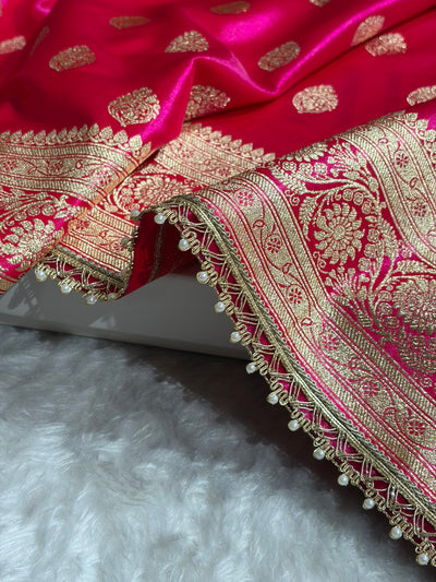 Ultra Light Weight Satin Silk Gotta Patti Boota in Cross Rani Shades SSGP03