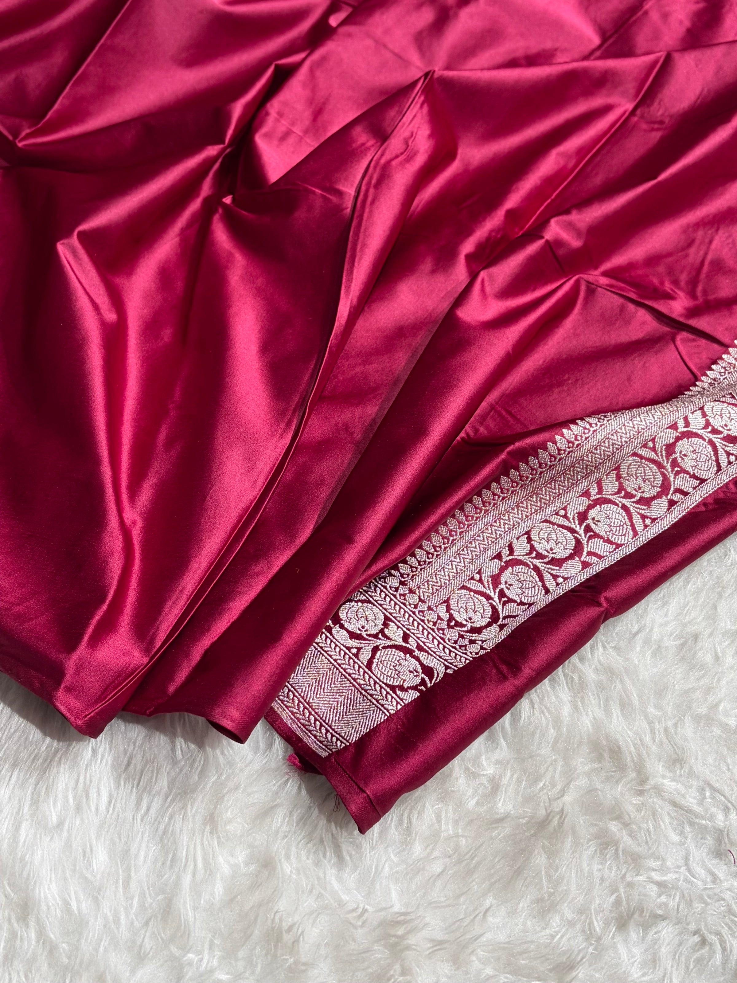 Garnet Shades Minakari Boota Mashru Silk Saree MS35