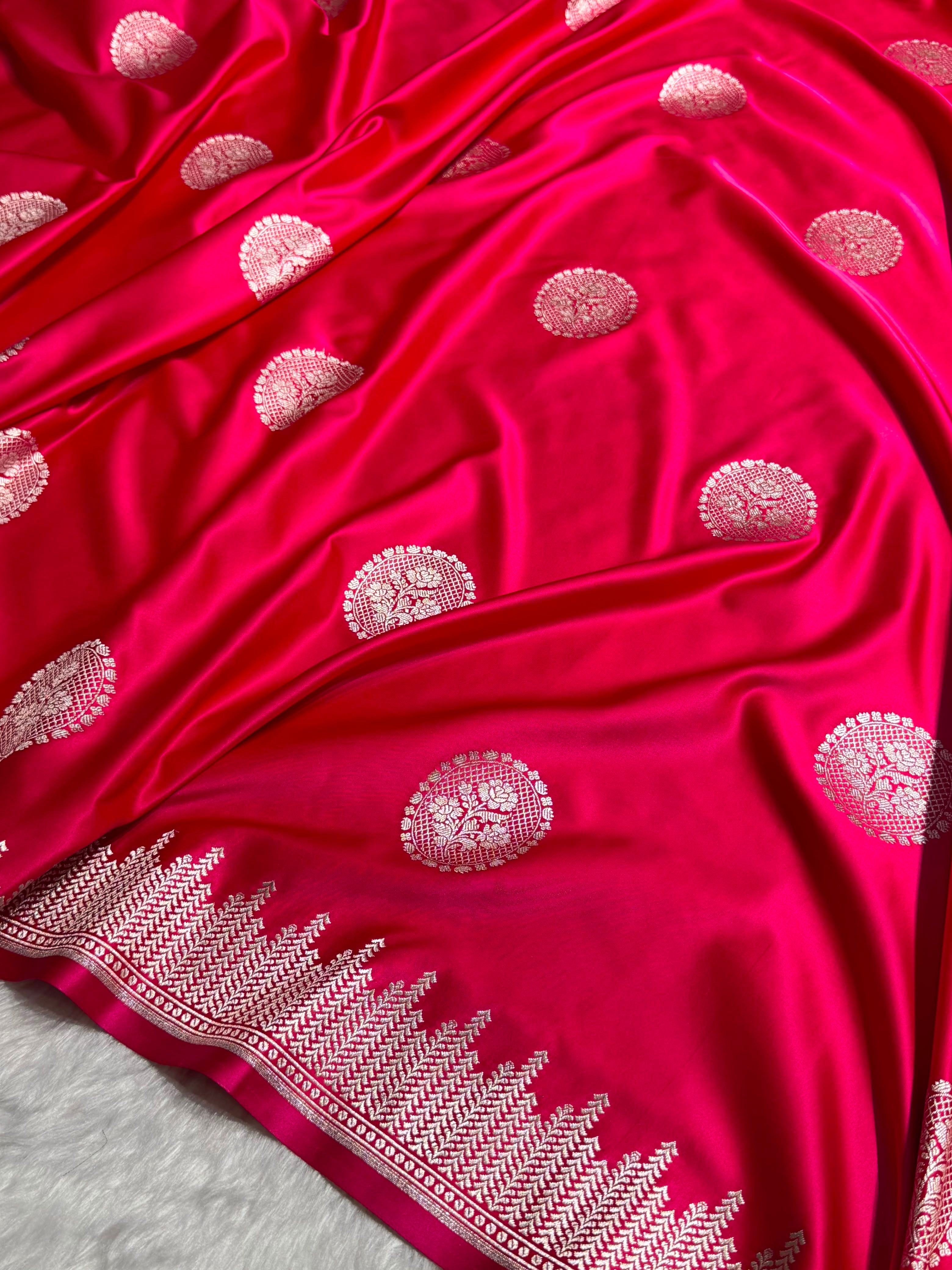 Rani Shades Banarasi Booti Pattern Mashru Silk Saree MSM-139