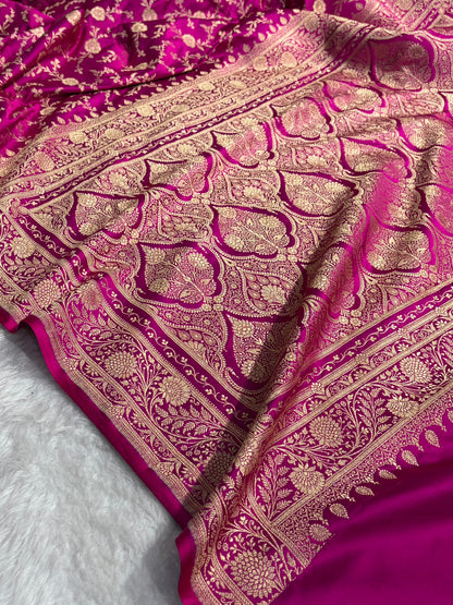 Rani Banarasi Jaal Katan Silk Saree SKM37
