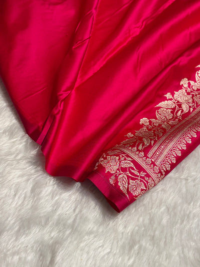 Cross Rani Boota With Floral Border Mashru Silk Saree MSM-92