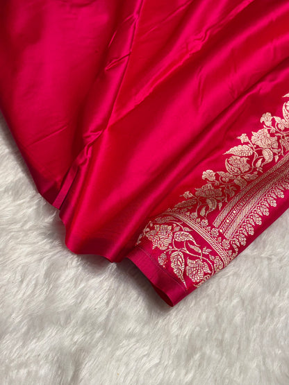 Cross Rani Boota With Floral Border Mashru Silk Saree MSM-92