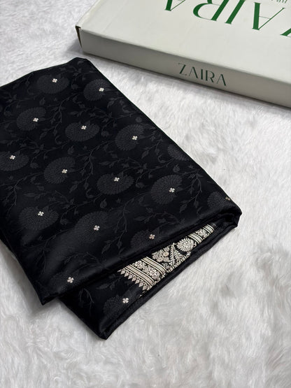 Black Shades Tanchoi Motif Mashru Silk Saree MST-11