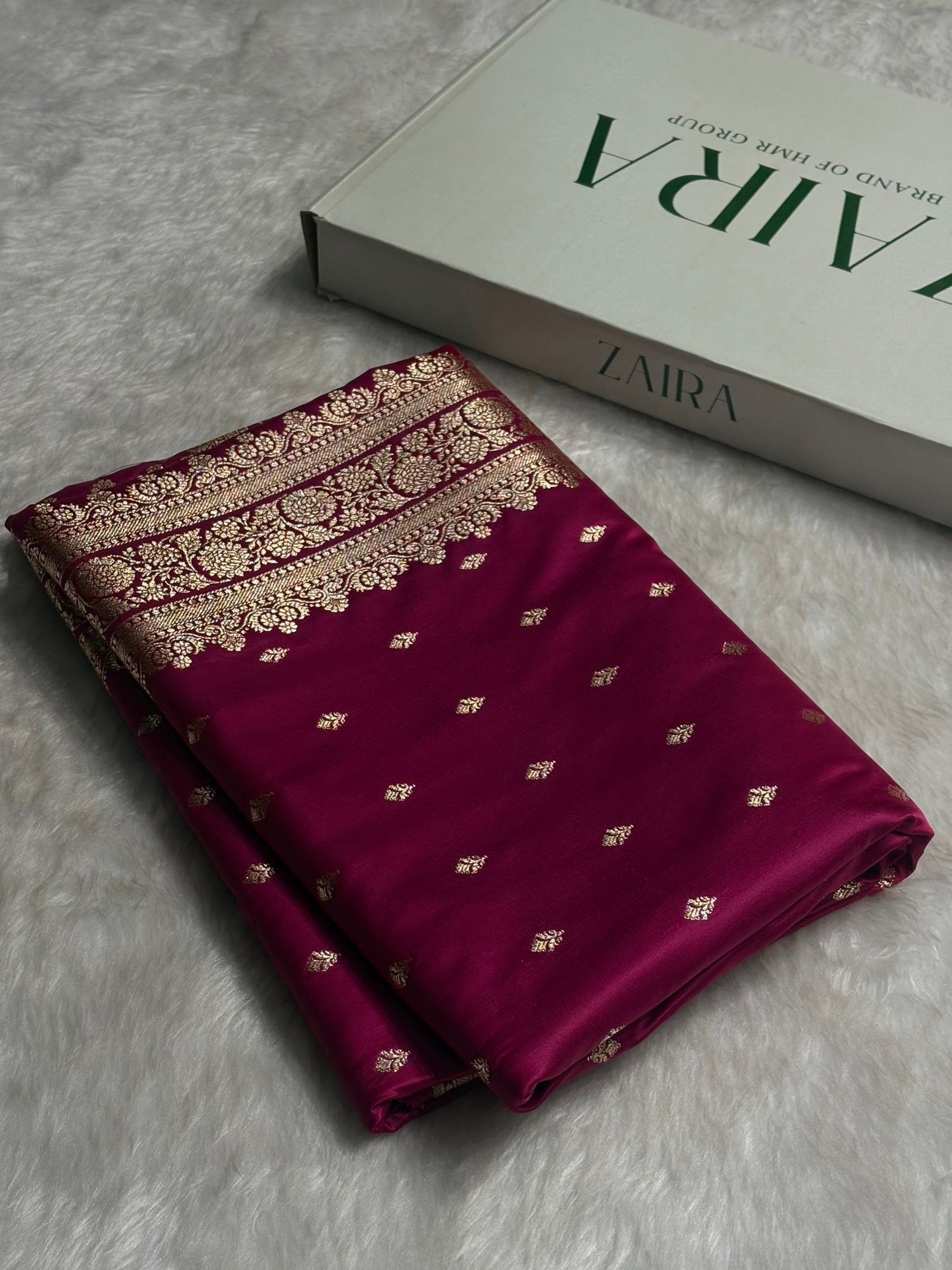 Rani Shades Booti Pattern Satin Katan Silk Saree SK51