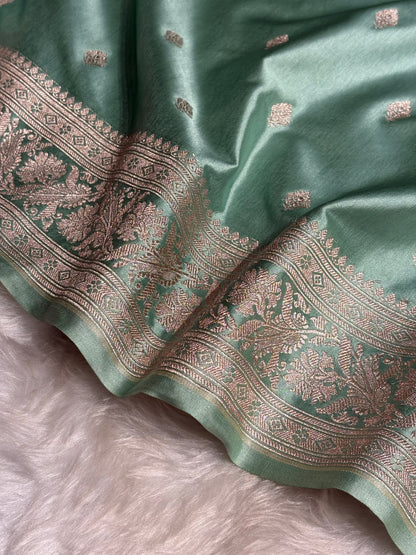 Mint Shades Booti Mashru Silk Saree MS62