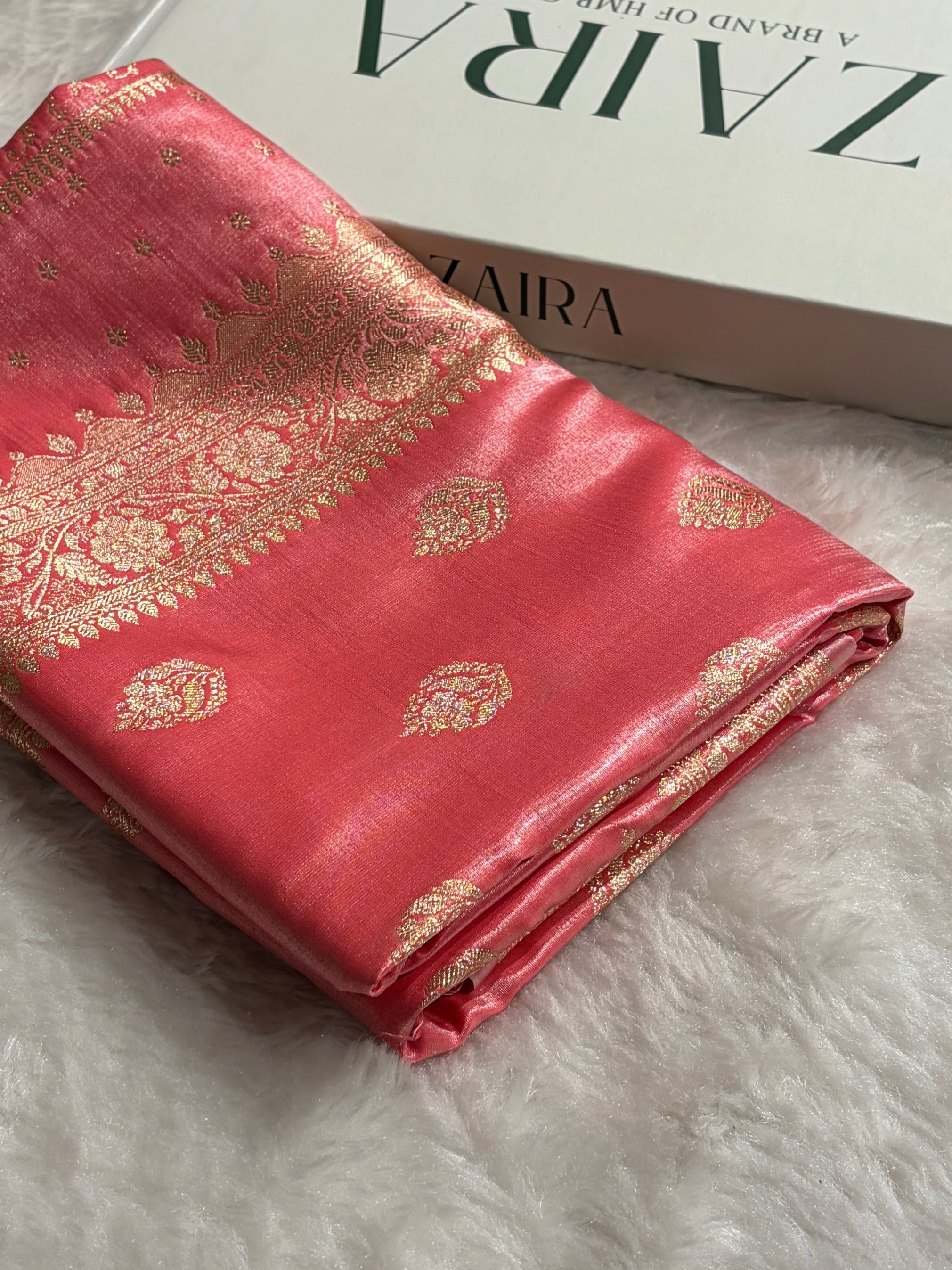 Satin Silk Booti in Baby Pink SS20