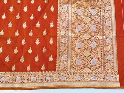 Orange sona Rupa Blended Katan Silk