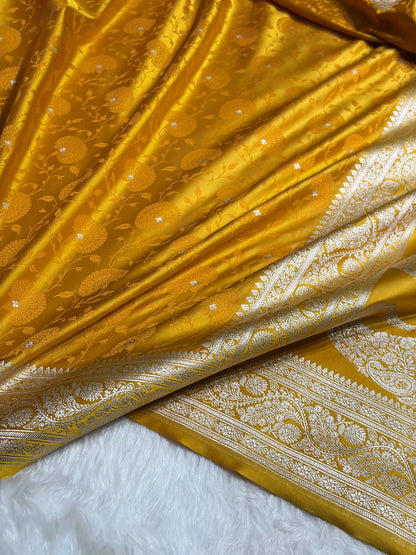 Mustard Shades Tanchoi Motif Mashru Silk Saree MST-11