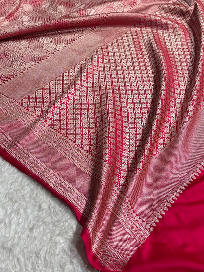 Banarasi Rani Shades Brocade Mashru Silk Saree MS85