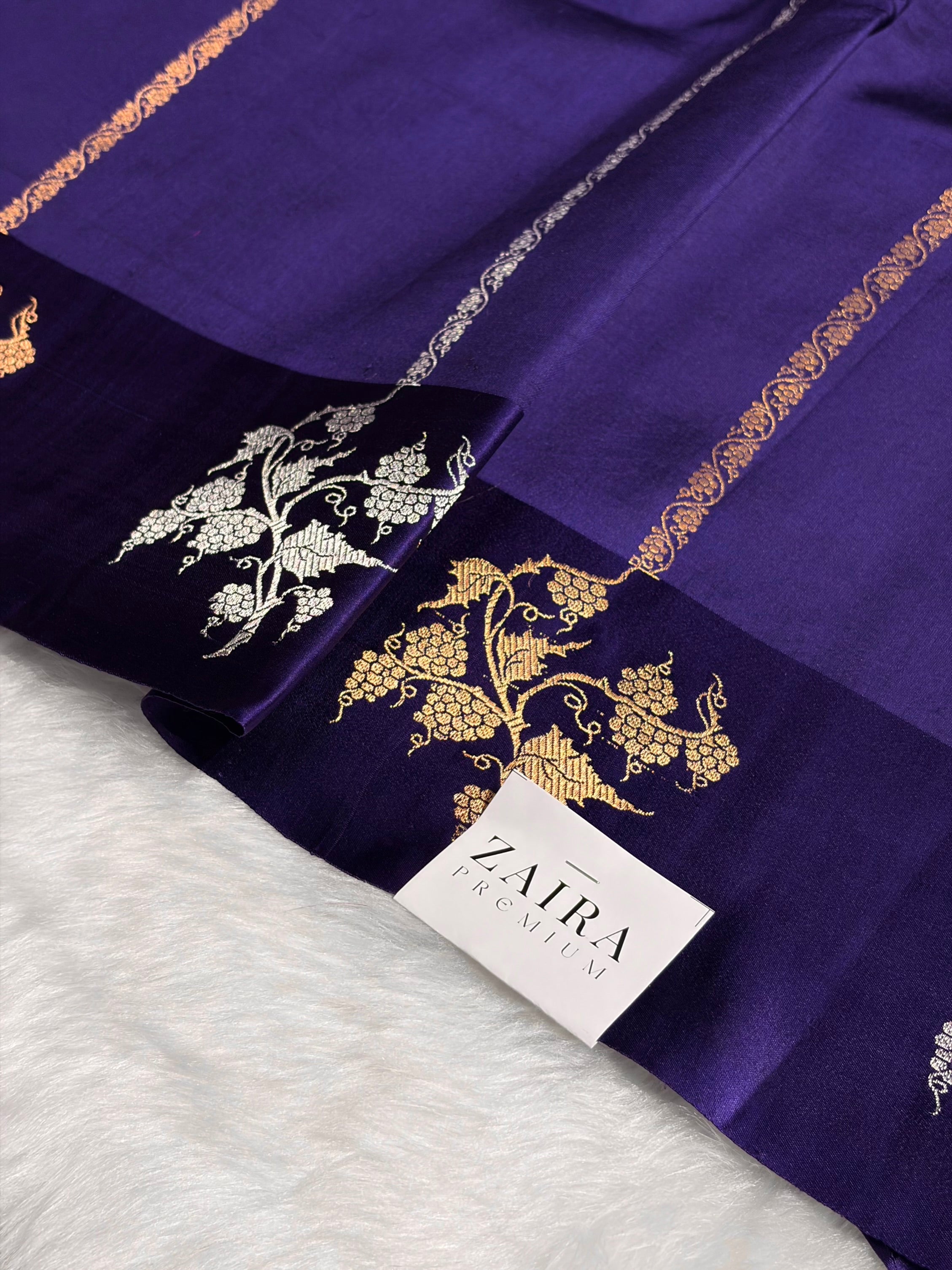 Purple Shades Boota Handwoven Pure Raw Mango Silk RM-11