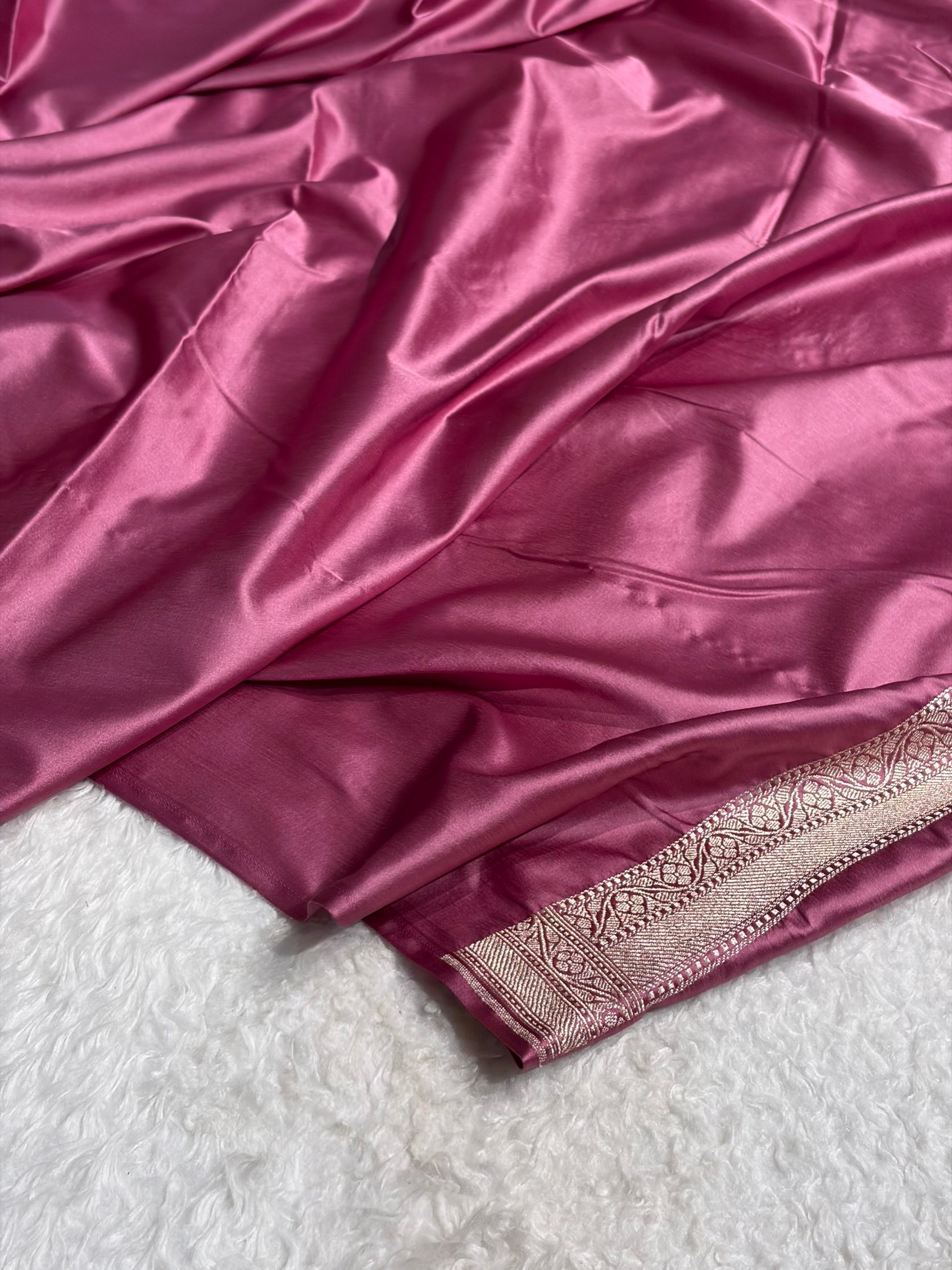 Mauve Pink Sona Rupa Floral Motif Mashru Silk Saree MCS50