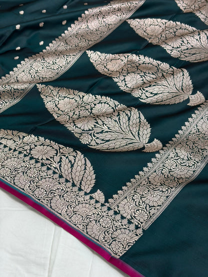 Wine Shade With Booti Pattern Mashru Silk Saree