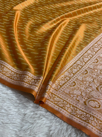 Dusty Mustard Shades Tanchoi Motif Mashru Silk Saree MST-16