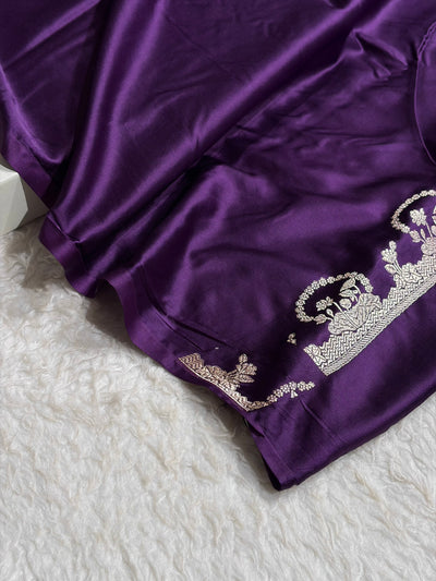 Banarasi Purple Shades With Floral Mashru Silk Saree MCS91