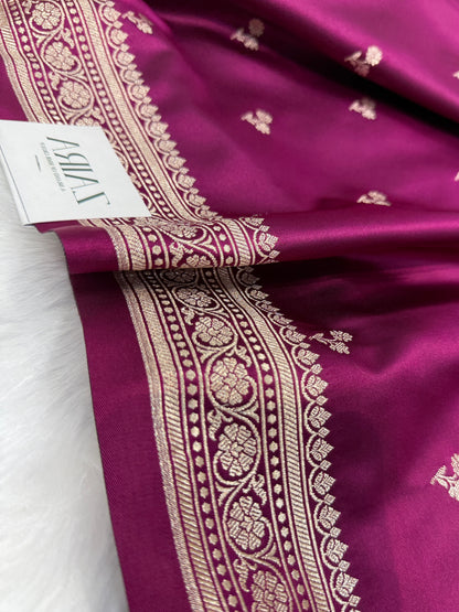 Wine Shades Floral Boota Mashru Silk Saree
