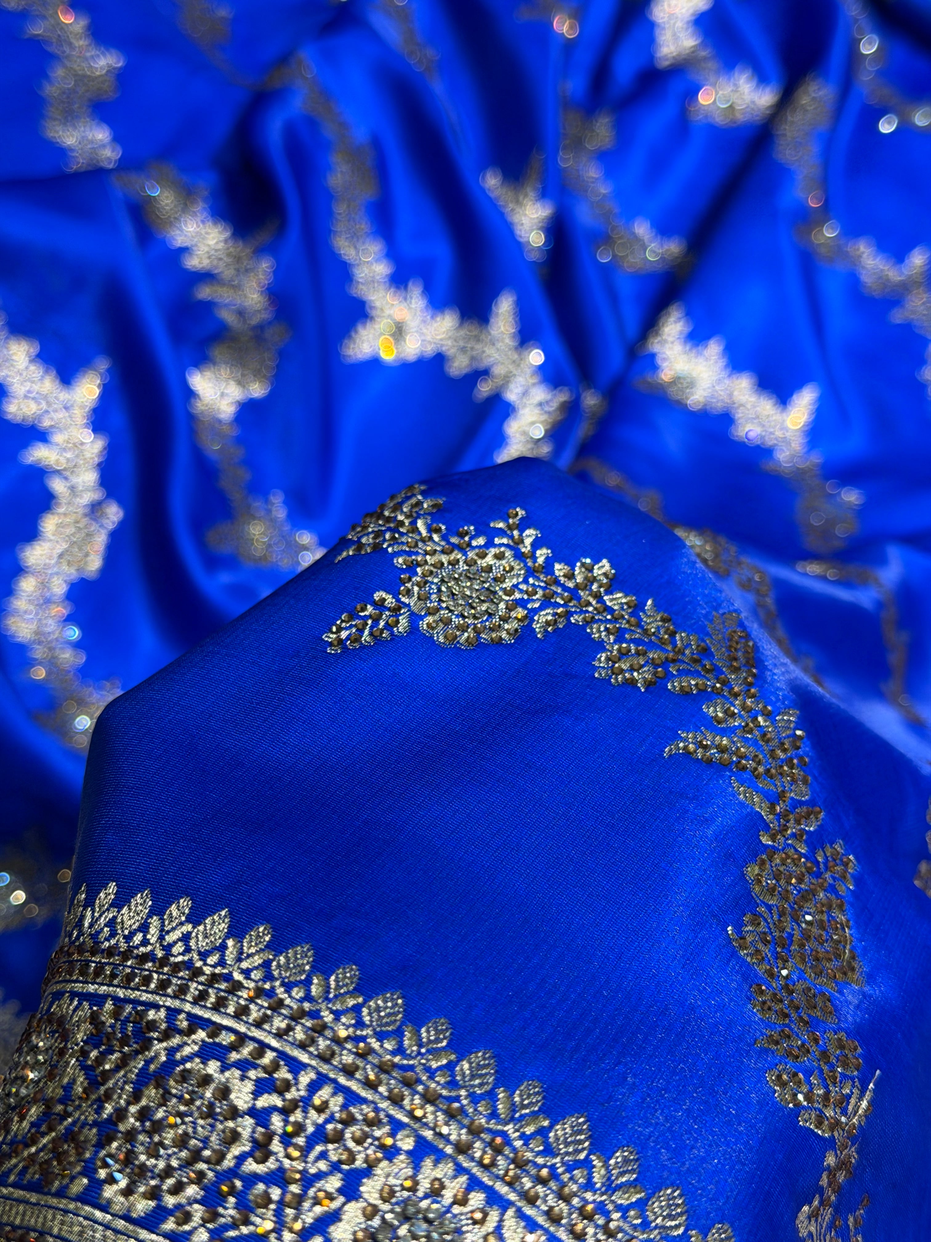 Bridal Royal Blue Cross with Swarovski Stone Work BSS35