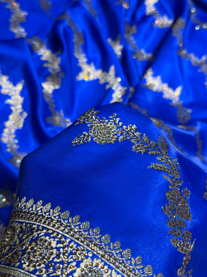 Bridal Royal Blue Cross with Swarovski Stone Work BSS35