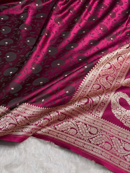 Garnet Shades Tanchoi Motif Mashru Silk Saree MST-11