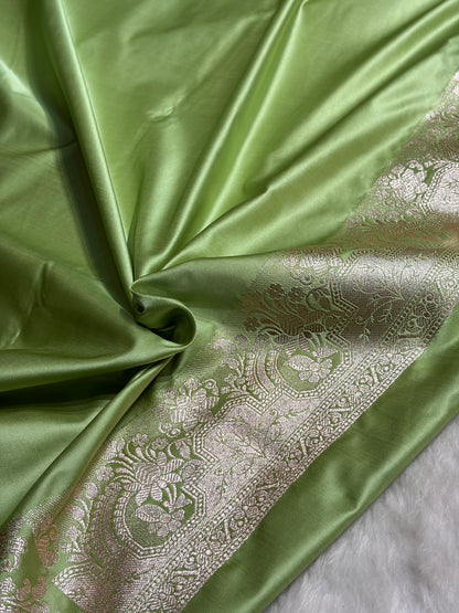 Pista Green Shades Motif Booti Mashru Silk Saree MSM-57