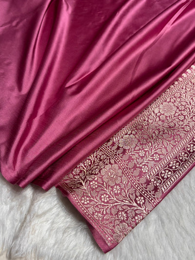 Mauve Shades Minakari Booti Tanchoi Mashru Silk Saree MCS49
