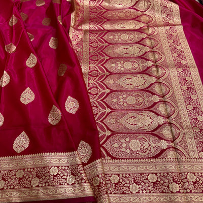Ultra Light Weight Satin Silk Hot Pink Boota SS05