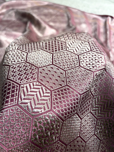 Mauve Shades Minakari Brocade Mashru Silk Saree MCS85
