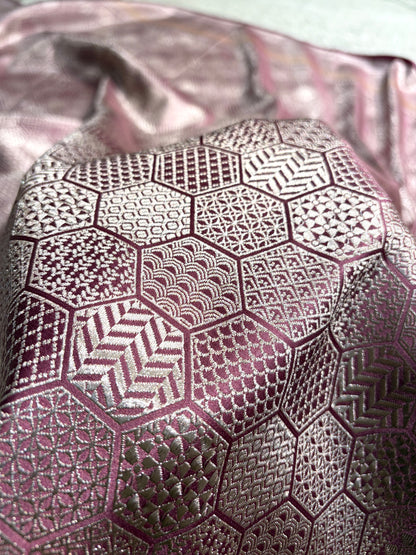 Mauve Shades Minakari Brocade Mashru Silk Saree MS85