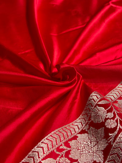 Ruby Red Shades Jaal Mashru Silk Saree MCS48