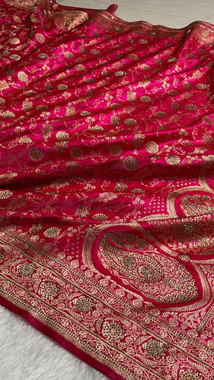 Rani Satin Silk Jaal with Swavroski Work BSS17