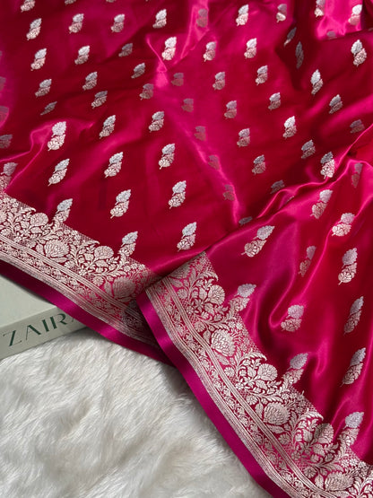 Cross Rani Shades Dual Floral Booti Mashru Silk Saree MSM-69