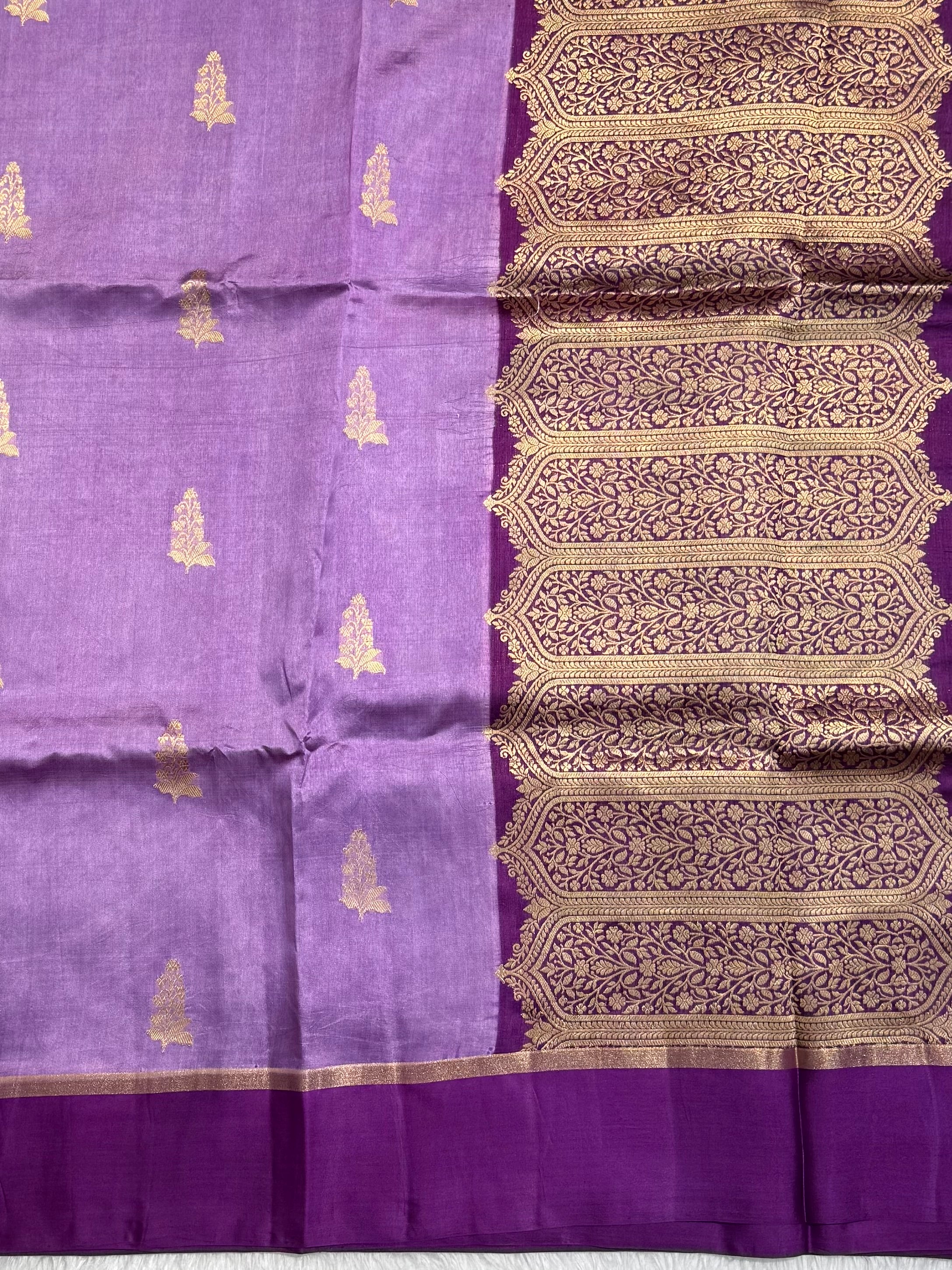 Lavender Magenta Contrast Handwoven Paper Mango silk