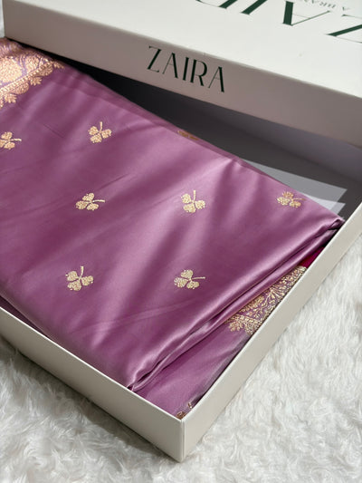 Banarasi Lavender Booti Katan Silk Saree SK09