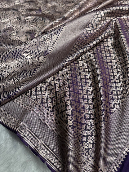 Purple Shades Brocade Mashru Silk Saree MS85