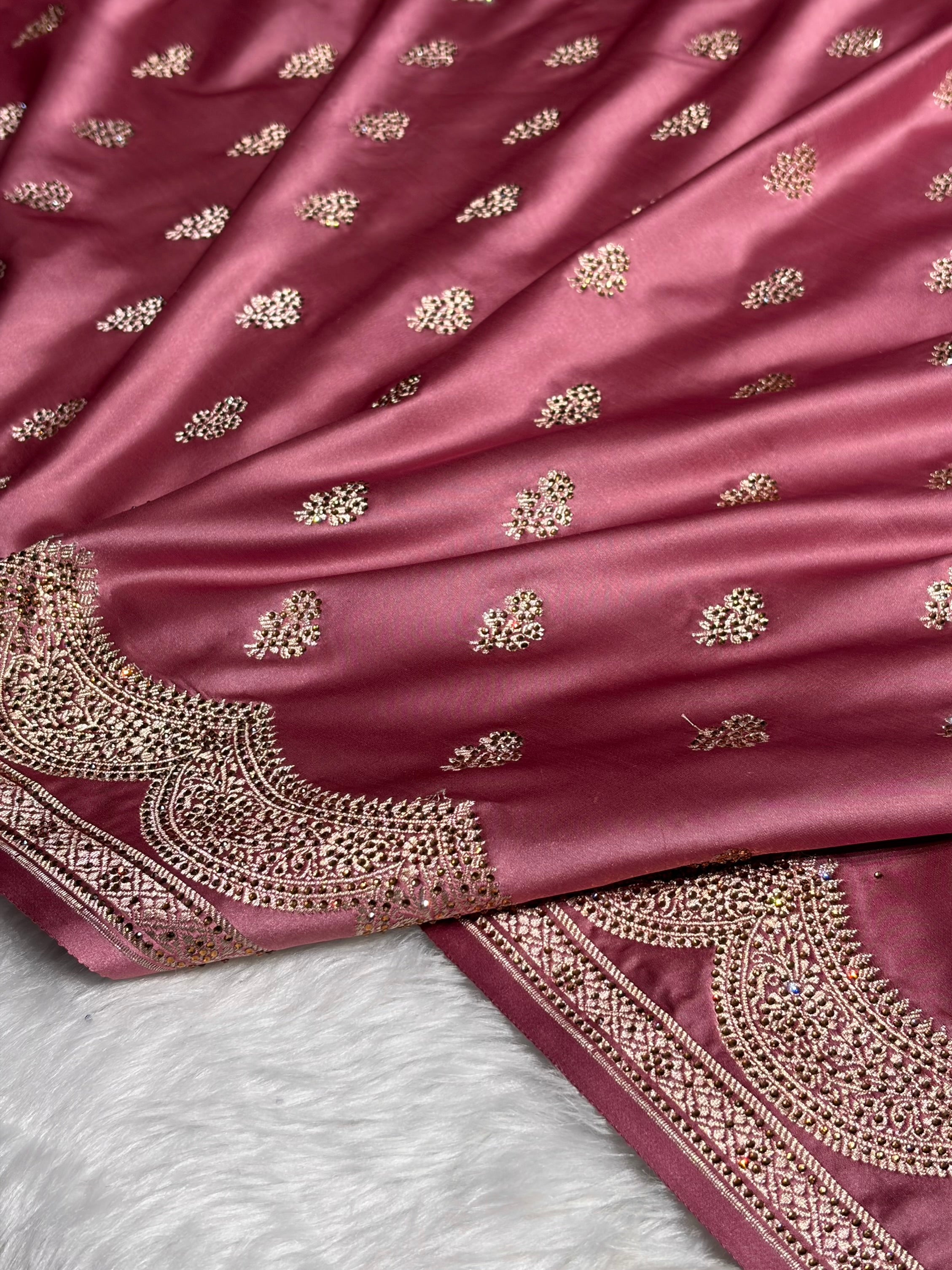 Rani Scallop Mashru Silk with Swarovski work BMS02