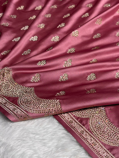 Rani Scallop Mashru Silk with Swarovski work BMS02