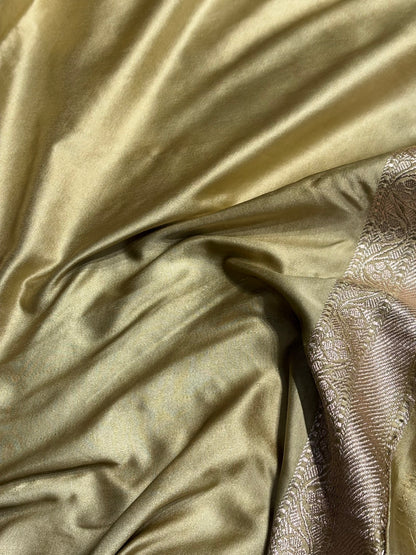 Dark Tusser Sona Rupa Floral Motif Mashru Silk Saree MS50