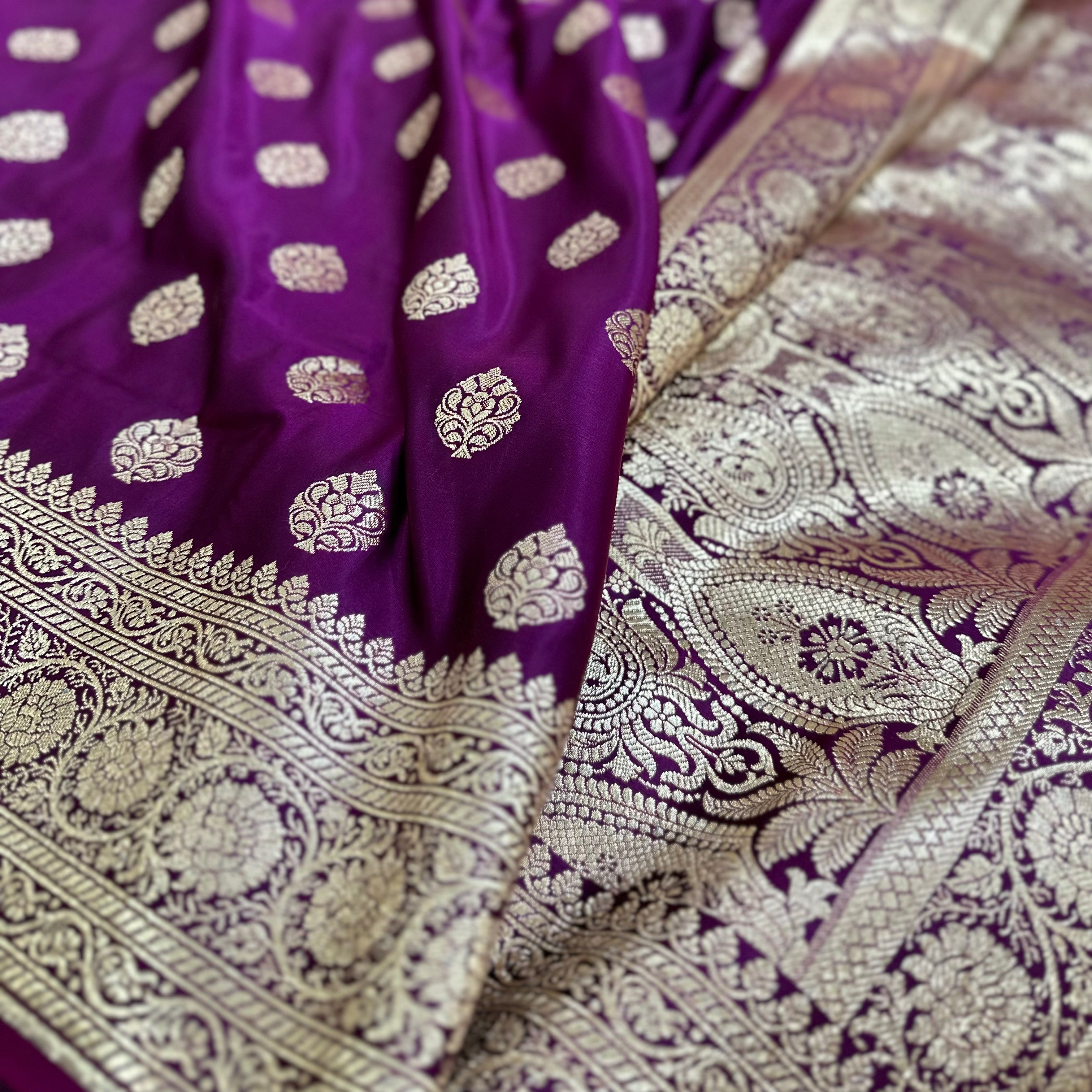 Katan Silk Saree In wine Shades