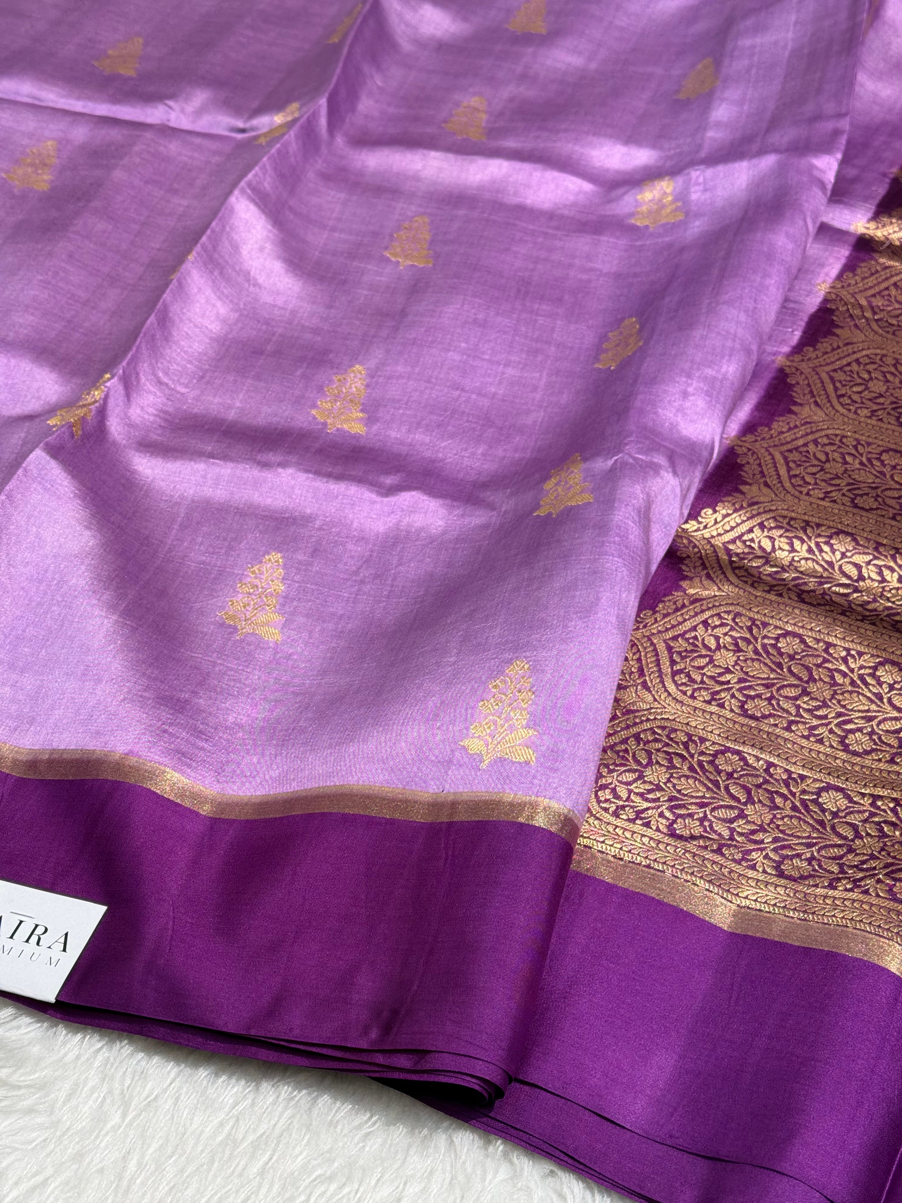 Lavender Magenta Contrast Handwoven Paper Mango silk