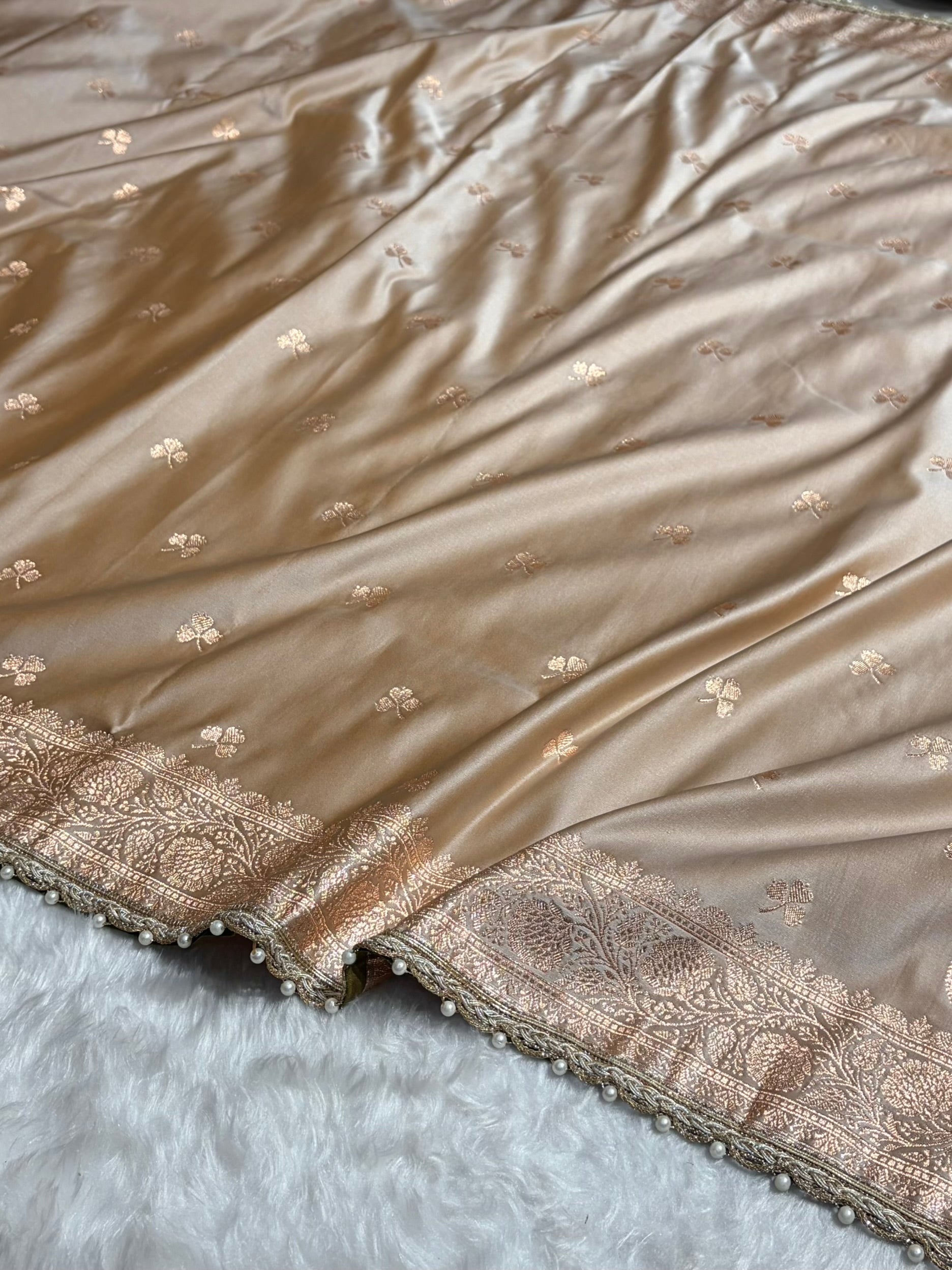 Tusser Booti Katan Silk With Gotta Patti Saree SKGP09