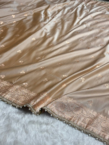 Tusser Booti Katan Silk With Gotta Patti Saree SKGP09