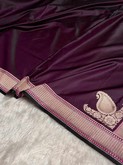 Plain Mashru with Dark Magenta Cross Shades MSM-51