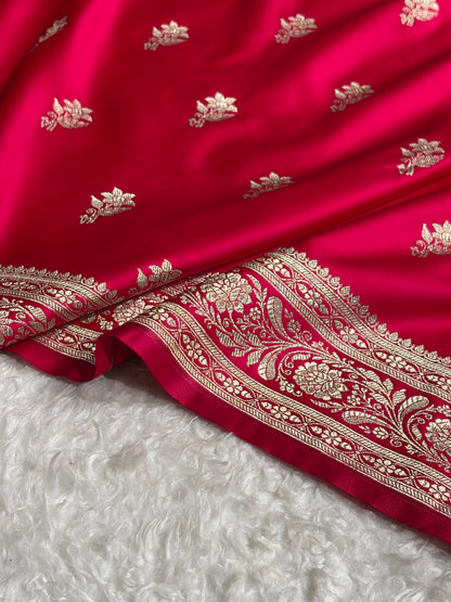 Cross Rani Shades Banarasi Boota Pattern Floral Mashru Silk Saree MSM-120
