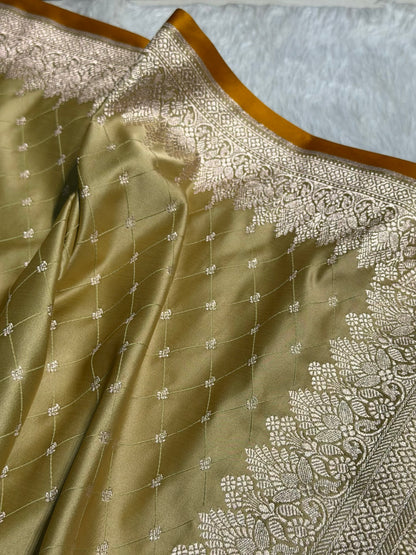 Banarasi Tusser Shades Tanchoi Motif Mashru Silk Saree MST-09