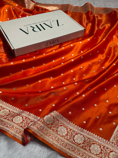 Satin Silk Dot Booti in Orange Shades SS08