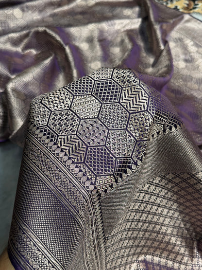 Purple Shades Brocade Mashru Silk Saree MS85